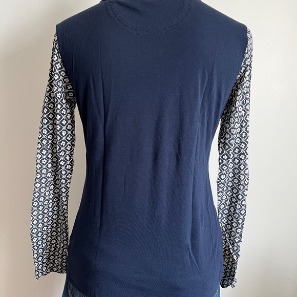 Tory Burch - Blue, Pink & Cream Floral Long Sleeve Shirt - Picture 3 of 9